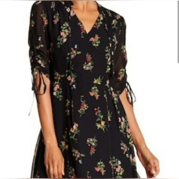 Sharagano Black Floral Dress‎ - Picture 1 of 10